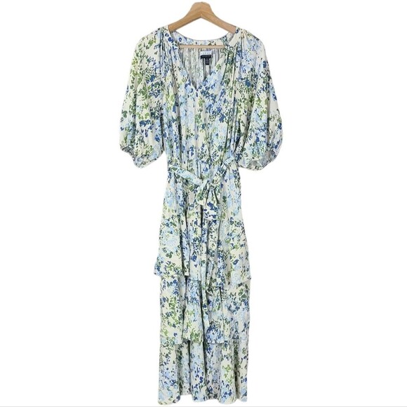 ELOQUII Elements Floral Tiered Midi Dress With Tie womens size 16 - Picture 4 of 8